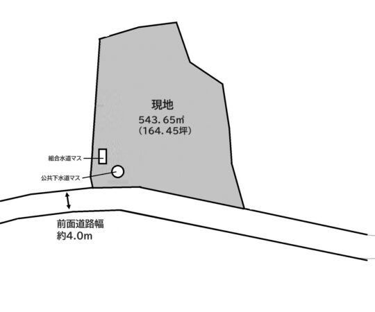 敷地と道路の概略図(間取)